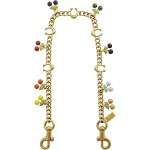 SOOFOTOO Cherry Bag Chain Charm for Handbags, Gold Purse Chain Extender with Colorful Fruit Charms, Decorative Handbag Strap