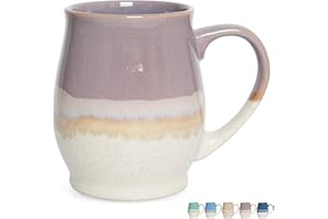 Bosmarlin Extra Large Ceramic Coffee Mug, 25 Oz, Dishwasher and Microwave Safe, Big Oversized Tea Cup for Office and Home (Purple)