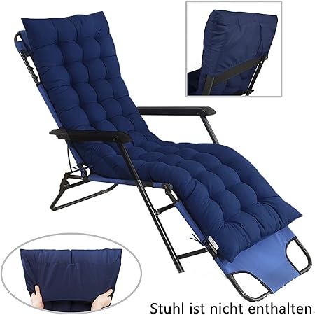 Amazon De Heyjewels Auflagen Fur Gartenliegen Auflage Sonnenliege Gartenliege Einfarbig Liegenauflagen Anti Rutsch Design Polster Kissen Dick Liegestuhl Relaxliegenauflage 170x48x8cm Blau