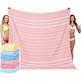 Widdonen Giant Turkish Beach Towel Blanket 85x75 Cotton XXL Extra Large Oversided Bath Pool Blankets XL Huge Bed Sand Free Throw Towels Picnic Outdoor Big Quilt Necessities Cloud Gifts for Adult Pink