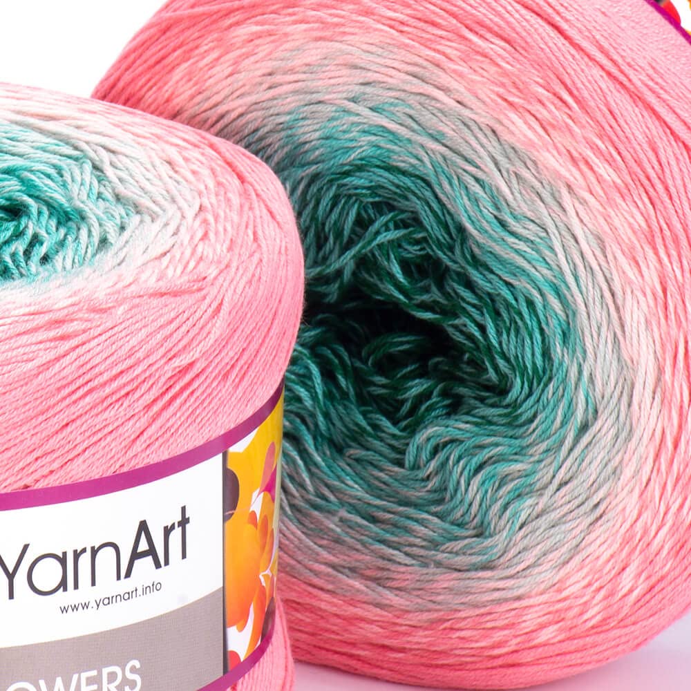 Yarn Art Flowers Yarn 55% Cotton 45% Acrylic 250gr 1094yds Multicolor Cotton Yarn Rainbow Crochet Yarn Spring Summer 2 Sport Yarn (292)