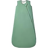 HEDSYOUHH 1.0 Tog Baby Sleep Sack, Wearable Blanket for Infants & Toddlers, Bamboo Rayon, 2-Way Zipper, Sleeping Bag for Newborn Babies, Lightweight for Spring & Autumn,Dark Green,L