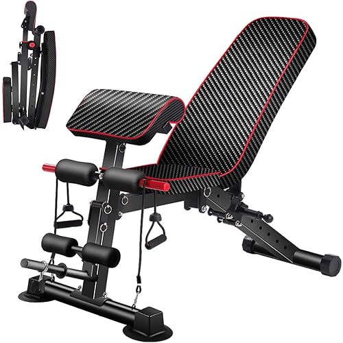 Adjustable Weight Bench with Backrest,Strength Training Bench for Full Body Workout Foldable Incline Decline Exercise Utility Bench for Home Gym