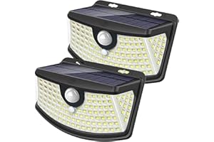 Aootek New Solar Motion Sensor Lights 120 LEDs with Lights Reflector,270° Wide Angle, IP65 Waterproof, 3 Lighting Modes,Step Lights for Front Door, Yard, Garage, Deck (2 Pack)