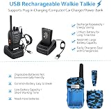 eSynic 2 Pack Walkie Talkies 16CH VOX Li-ion 1500mAh Earpiece LED Torch view 4