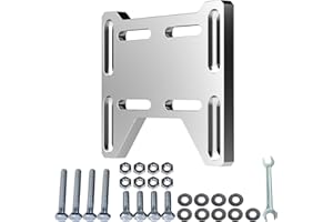 JNDO Motor Adapter Bracket Plate Aluminum Silver for Mini Bike Small 4-Stroke Engines Predator 212cc 196cc 224cc GX160 6.6HP Coleman CT200U BT200X CC100X Baja Doodlebug DB30