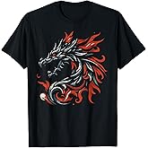 Red Black Dragon Head Vintage Fantasy Mythical Men Women Kid T-Shirt