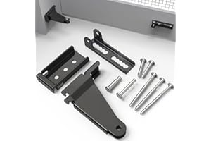 YULEIMY Reinforced Storm Door Closer Bracket, Security Door Shock Bracket Kit, Repair Jamb Bracket Compatible with Andersen/Emco/Larson/Pella/40201 Door Repair Kit, Screen Door Closer Replacement Parts, Black