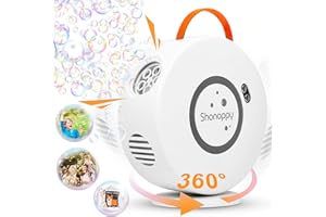 Shonoppy Bubble Machine for Kids Electric Bubble Maker,Durable Automatic Bubble Blower Machine Rotatable 90°/360°,12000+ Bubbles/min Rechargeable Bubble Machine for Parties,Outdoor Boys/Girls Toys