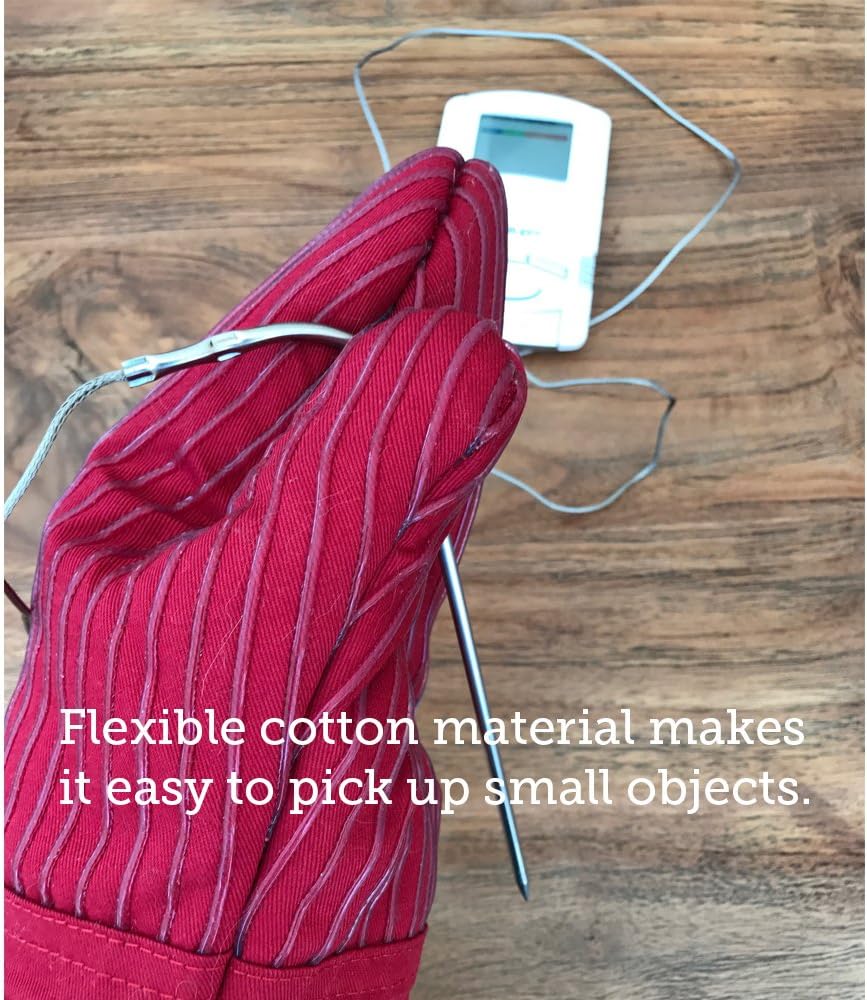 Big Red House Oven Mitts, with The Heat Resistance of Silicone and Flexibility of Cotton, Recycled Cotton Infill, Terrycloth Lining, 480 F Heat Resistant Pair Grey: Home & Kitchen