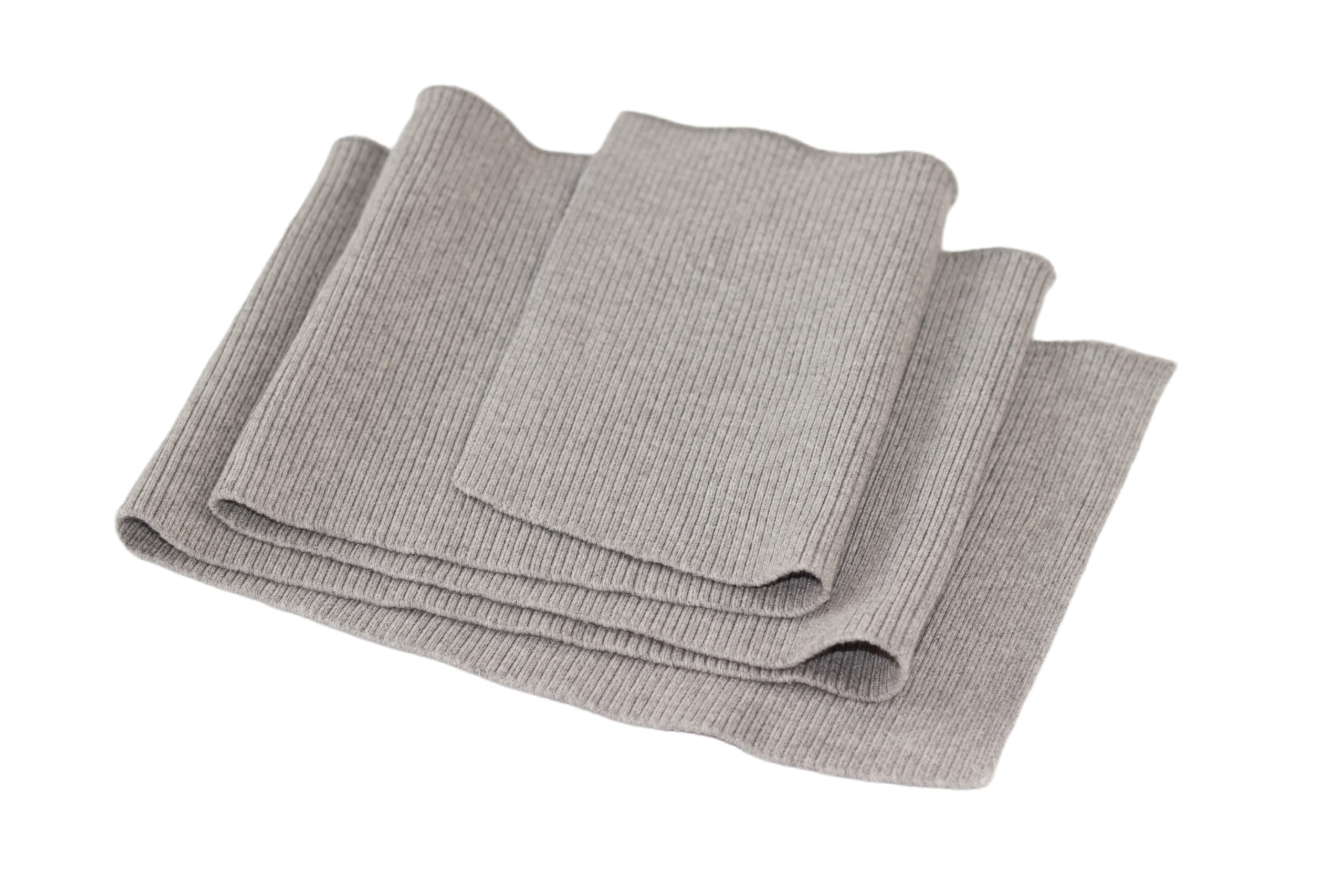 TinaKim Rib Knit Fabric,Waistbands Cuff Hem Collar Trim Material (Gray, 36x6in)