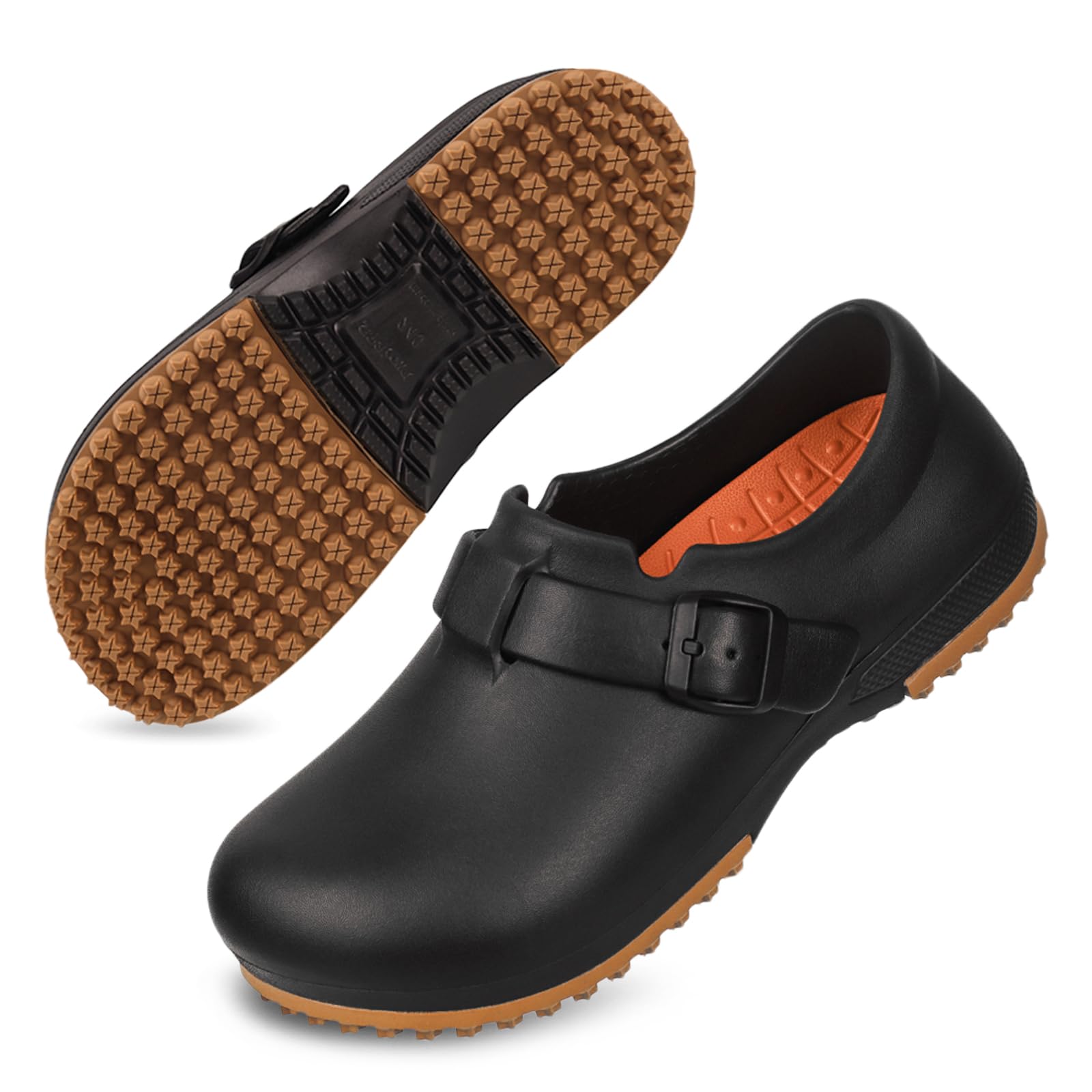 Photo 1 of SuperComet Unisex-Adult Clogs, Slip Resistant Work Shoes with Recovery Insoles for Food Service, Garden, or Nursing (Black, US Footwear Size System, Adult, Men, Numeric Range, Wide, 6, 6.5)