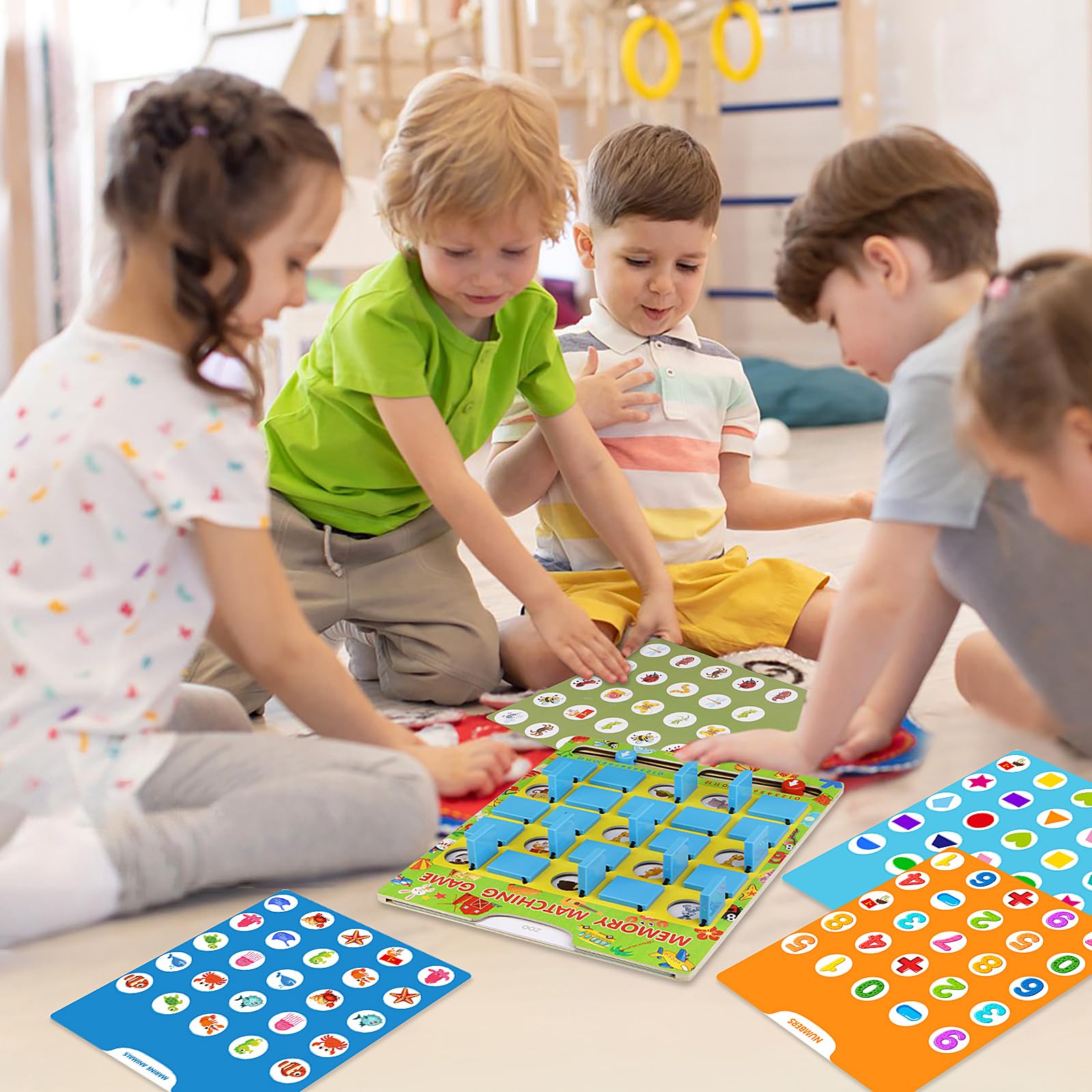Matching Memory Game for Kids Ages 4-8, Flip to Win Wooden Board Games, Toddler Travel Toys for 3 4 5 6 7 8 Years Old Boys Girls, Road Trip Essentials, Airplane, Car Activity Easter Gifts