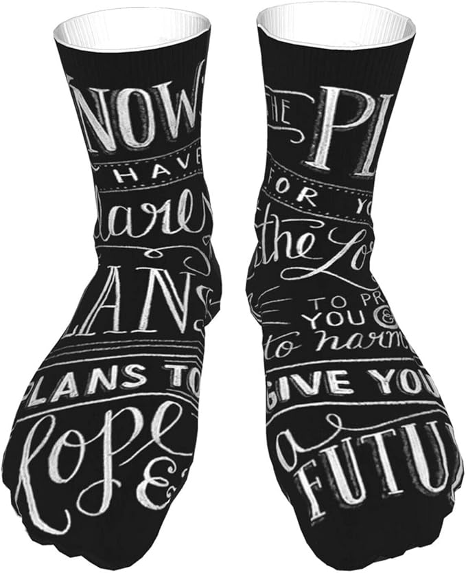 Thick Novelty Socks 40cm Vintage Inspirational Bible Verse Scripture