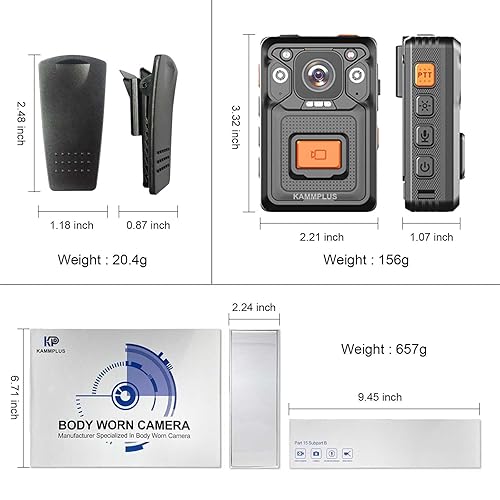 KAMMPLUS KP22 2K Body Camera with Night Vision,1440P Recording, 60FPS Videotape,128GB Memory, H.265,14-Hour Battery Life, GPS and 2-Inch Di 並行輸入品 Axon Body Camera TAMEIVISUA KP22 128GB 2K Body Cameras,1512P,H.265