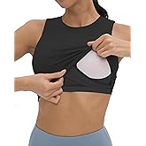 V VOCNI Nursing Tank Tops for Breastfeeding Crew Neck Sleeveless Maternity Tank Tops Sports Bras Workout Pregnancy Crop Tops