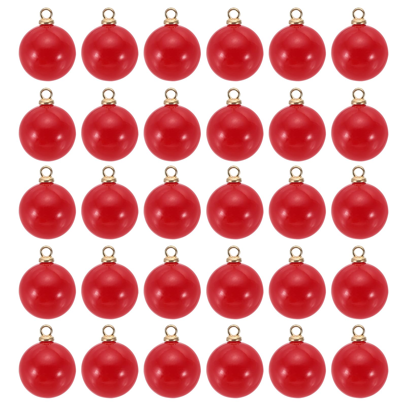 PATIKIL 14mm Pearl Charm, 100pcs Pearl Beads Faux Pearl Pendant Charm Beautiful DIY for Making s s Wedding Crafts, Golden Red