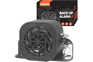 GAMPRO 780 Back-up Alarm 12V-80V 110dB IP67 Waterproof Dust-Proof Reversing Warning Alarm with Super Loud Beeper Tone for Truck Van Forklift Car Lorry Agricultural Vehicles (with Steel Plate)