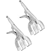 QWORK 9" Locking Pliers, 2 Pack Metal Welding Clamp, Quick-lock Release for Easy Removal