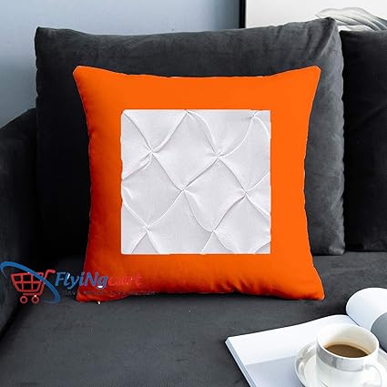 Amazon Com Flying Cart Orange Solid Duel Ton Pinch Plated Pillow