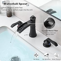HEYMYTAP Brass Waterfall Bathroom Faucet, 4-16 Inch