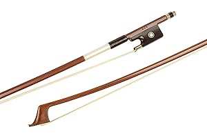 M MI & VI MI&VI CB-510 Brazilwood Cello Bow 4/4 (Full Size) with Ebony Frog | Octagonal Silver Mount | Well Balanced | Light Weight | Mongolian Horse Hair - MIVI Music