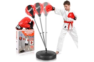 YIFUHH Punching Bag for Kids Include Boxing Gloves & Stand Height Adjustable Kids Boxing Bag for Boys and Girls Aged 3 4 5 6 7 8 9 10 Years Old