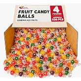 Assorted Fruit Balls Hard Candy, 4 lb Sour Variety, Office Candies | Approx. 520 Pcs, orange, lemon, grape, green apple and cherry sweets for offices, desks, classrooms