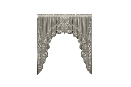 Heritage Lace Sheer Divine Swag Pair, 80 by 46-Inch, White