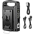 Neewer V-Mount/V Lock Dual Channel Battery Charger with DC 16.5V Power Supply, Compatible with All V-Mount Plates (Battery Not Included)