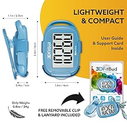 3DFitBud Simple Step Counter Walking 3D Pedometer