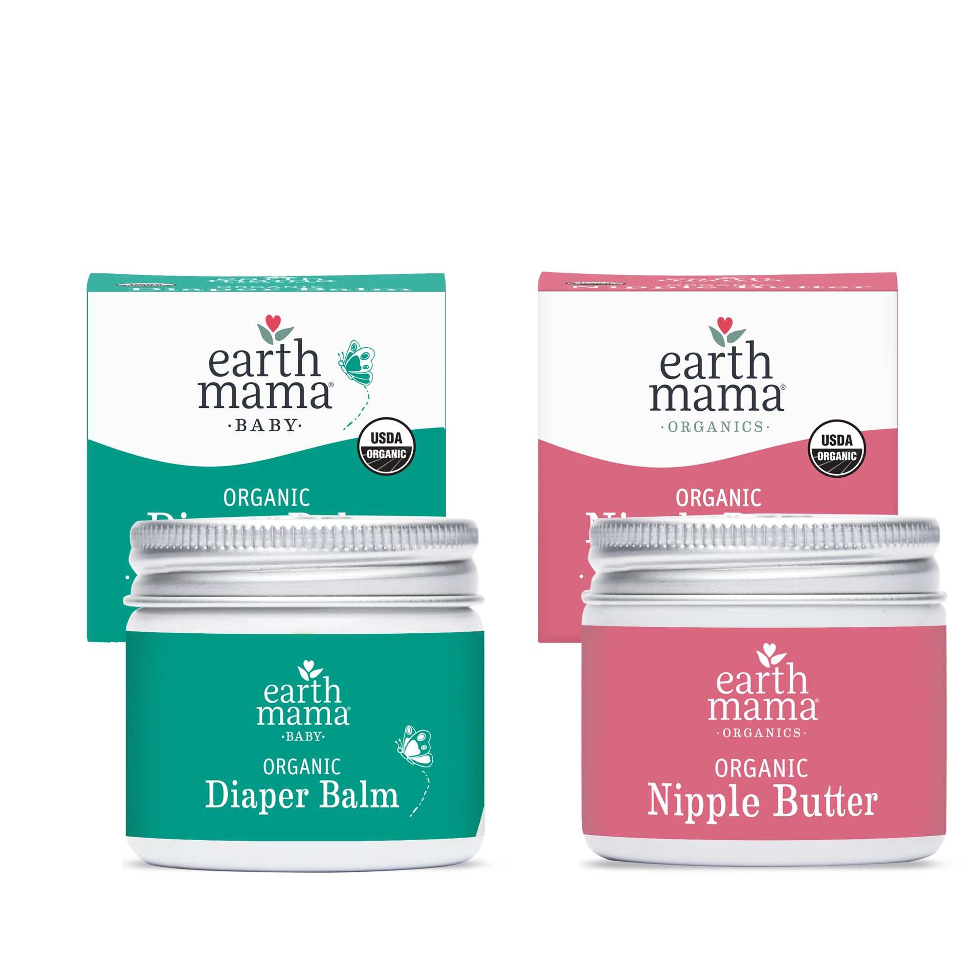 Earth Mama Nipple Butter™ & Diaper Balm | Nipple Cream & Organic Skincare for Baby | Breastfeeding & Postpartum Essentials Bundle