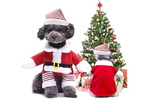 QETRABONE Funny Christmas Dog Costumes for Small Dogs Santa Dog Cat Costumes Stitch Costume for Dogs Suit Dog Cat Outfit Christmas Clothes for Pet Dog New Year Funny Dress Pet Party Clothing Suits (M)