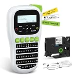 VolenGo H1100 Label Maker Machine with Tapes 12mm Laminated, Backlit Handheld Label Maker Waterproof-Labels, QWERTY Keyboard & Multi Fonts, Portable Inkless Label Printer for Home Office Organization