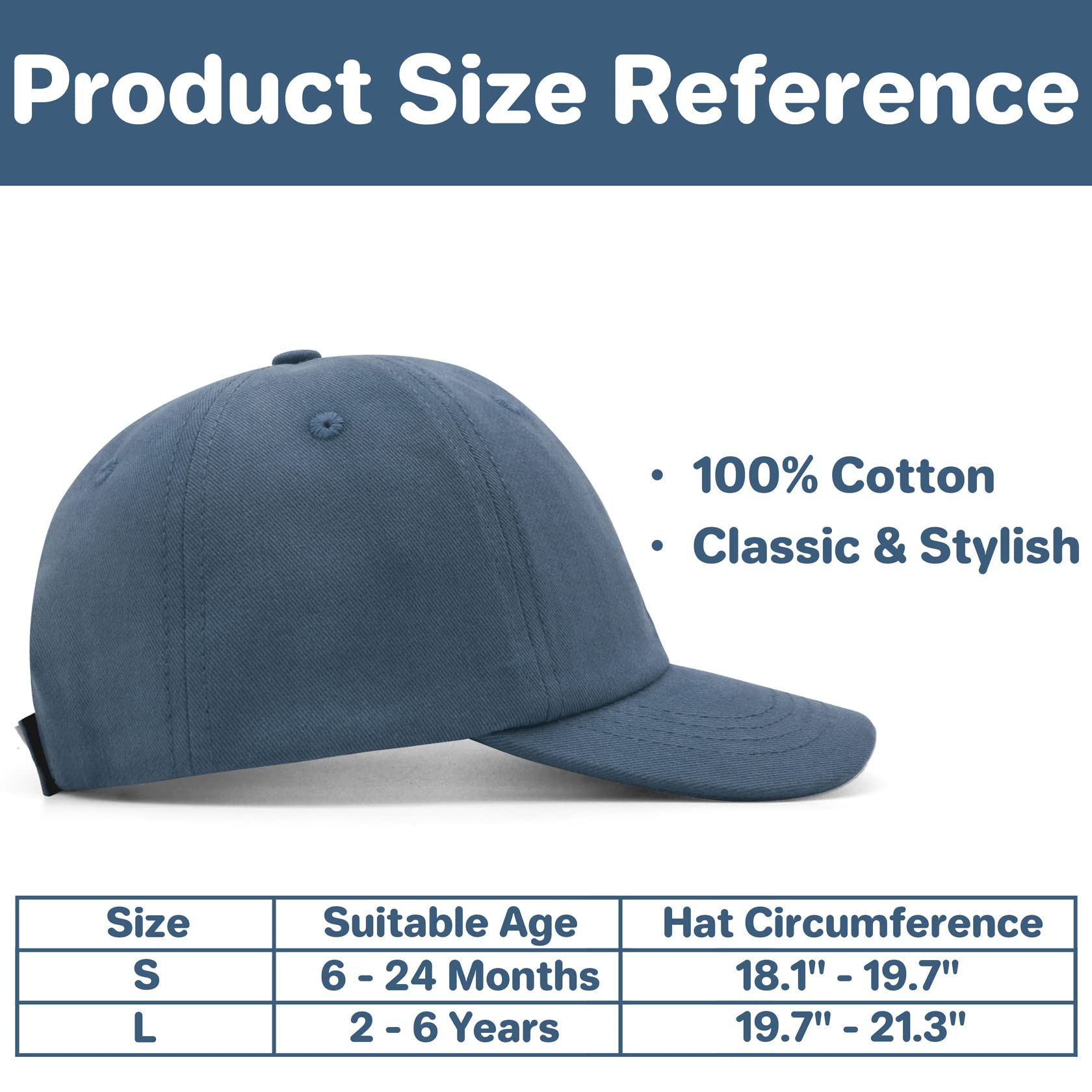 qikqik Baby Baseball Cap Toddler Baseball Hat Baby Ball Cap Toddler Hats for Boys Girls Cotton Infant Caps Kids Trucker Hat