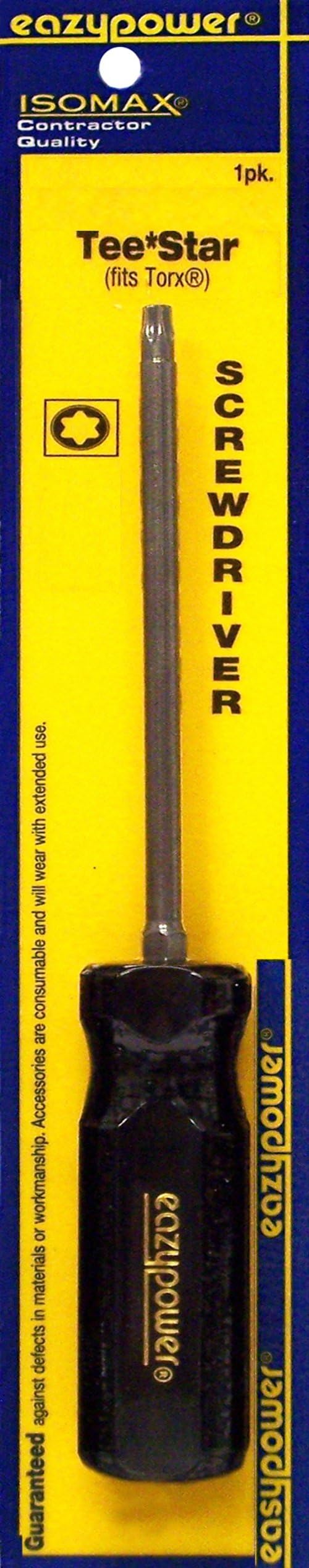 Eazypower 80190 1-Pack T40 Tee*Star Isomax 9-inch Screwdriver (Fits Torx Screw)