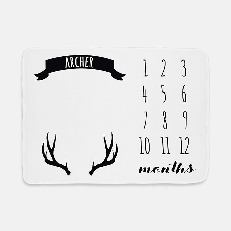 Deer Antler Monthly Baby Milestone Blanket Handmade