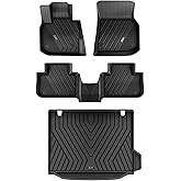 3W 2018-2024 BMW X3 Floor Mats & Cargo Liner, All Weather TPE BMW X3 Accessories Custom Fit for X3 G01 30i M40i X3M Car Mats (Only for car Without Spare tire) (Don't Fit X3 30e), 6PCS
