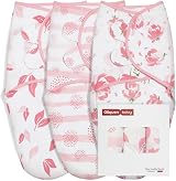 GLLQUEN BABY Baby Swaddle Wraps 0-3 Months Organic Cotton 3 Pack Flower