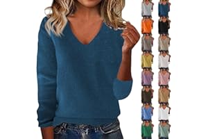 Tatumaie Cashmere Sweater for Women 2025 Trendy V Neck Long Sleeve Knitted Pullover Tops Lightweight Soft Comfy Warm Sweater