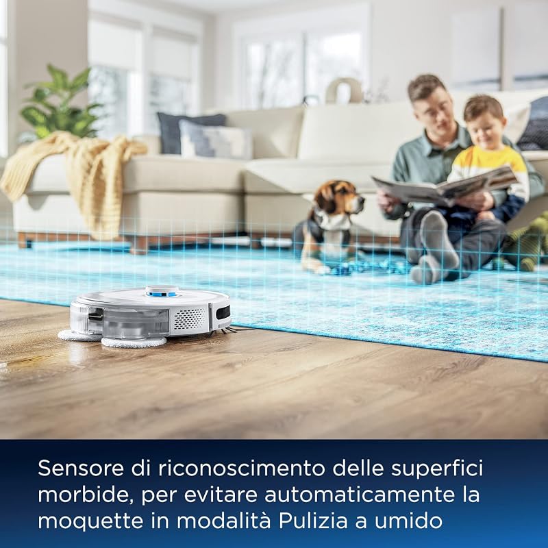 SpinWave R5 | Aspirapolvere Robot con Mop | Navigazione LIDAR | Rilevamento di Tappeti e Moquette | Aspirazione Potente Fino a 2000pa | Aspirapolvere Senza Fili | 61 dB | Bianco | 3475N