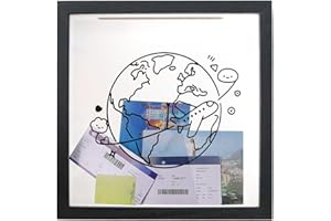 Travel Memory Box - Space Theme Keepsake Case Decor with Hook - Memory Box with Slot | for Adventure Travel Picture Museum Me