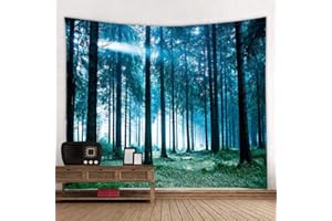 BOYOUTH Tapestry Wall Hanging,Forest in the White Moonlight Landscape Pictures Digital Print Wall Tapestry Home Decorfor Livi