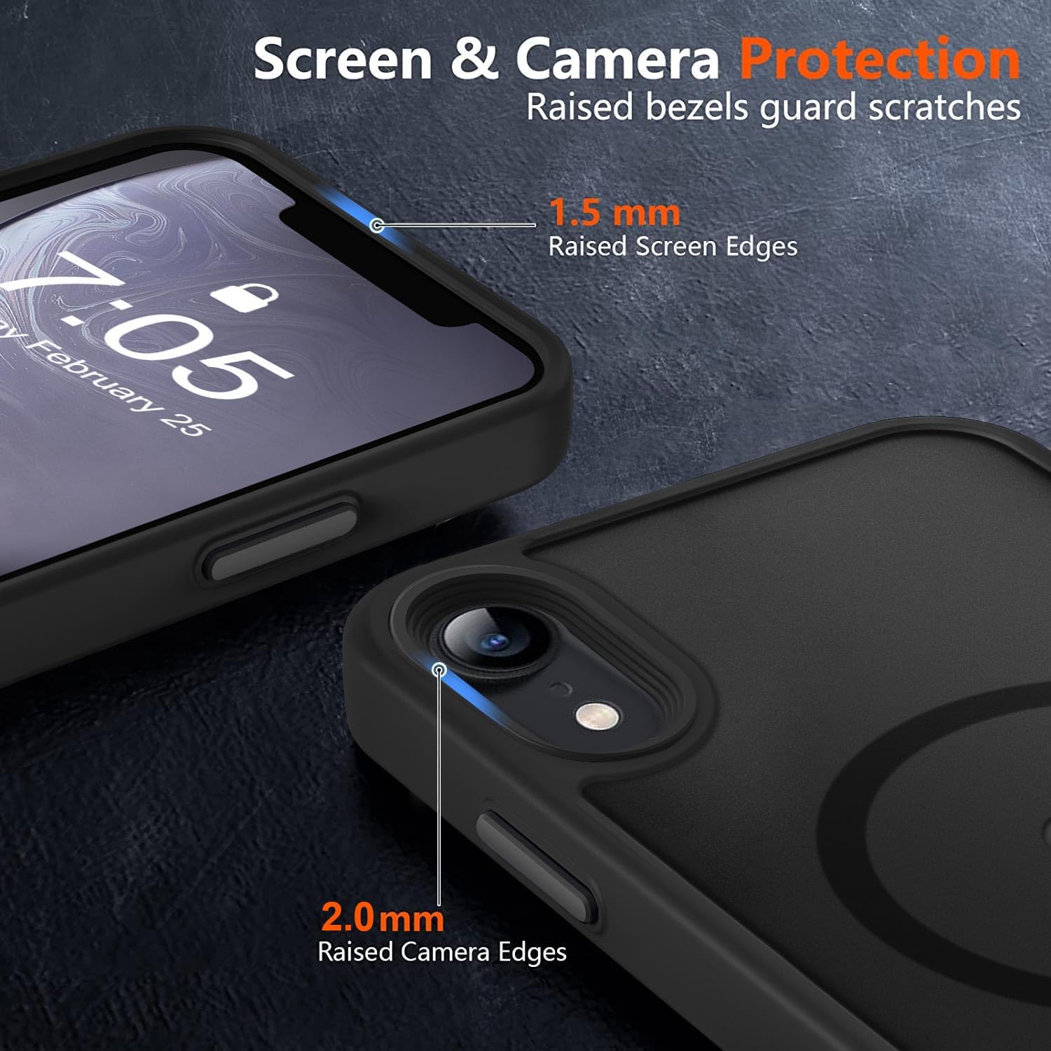 MOCCA Strong Magnetic for iPhone XR Phone Case, [Compatible with Magsafe][Mil-Grade Drop Protection] Slim Thin Translucent Matte Protective Cover Case for iPhone XR Case 6.1'', Black