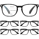 CCVOO 5 pack Reading Glasses for Women/Men, Bifocal, Progressive, Readers for Women/Men, Eye glasses, Blue Light Glasses