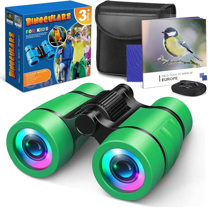 HappyKidsClub Kids Binoculars 4x Magnification 3-9 Years Lightweight Gift