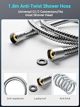 YEAUPE Shower Head High Pressure Filter 6 Modes 1.8M Hose view 6