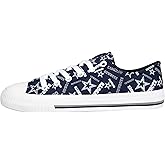 FOCO Dallas Cowboys NFL Womens Low Top Repeat Print Canvas Shoes - 6