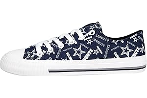 FOCO Dallas Cowboys NFL Womens Low Top Repeat Print Canvas Shoes - 6