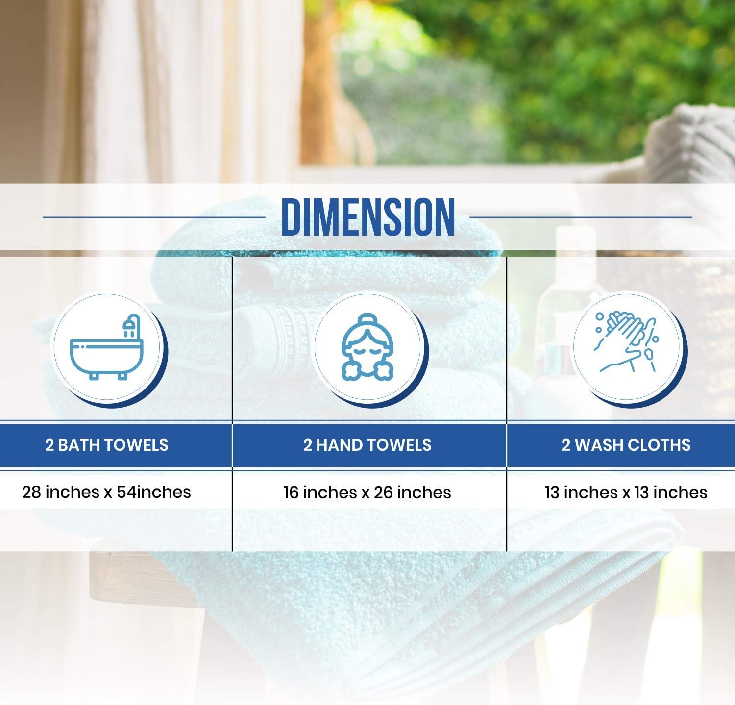 6 Piece Bath Towel, 100% Cotton 600 GSM Chevron Towel Set, 2 Bath Towels, 2 Hand Towels, 2 Wash Cloths Extra Soft Fluffy, Highly Absorbent Quick-Dry Luxurious Hotel Spa Quality Towels - (Jade): Home & Kitchen